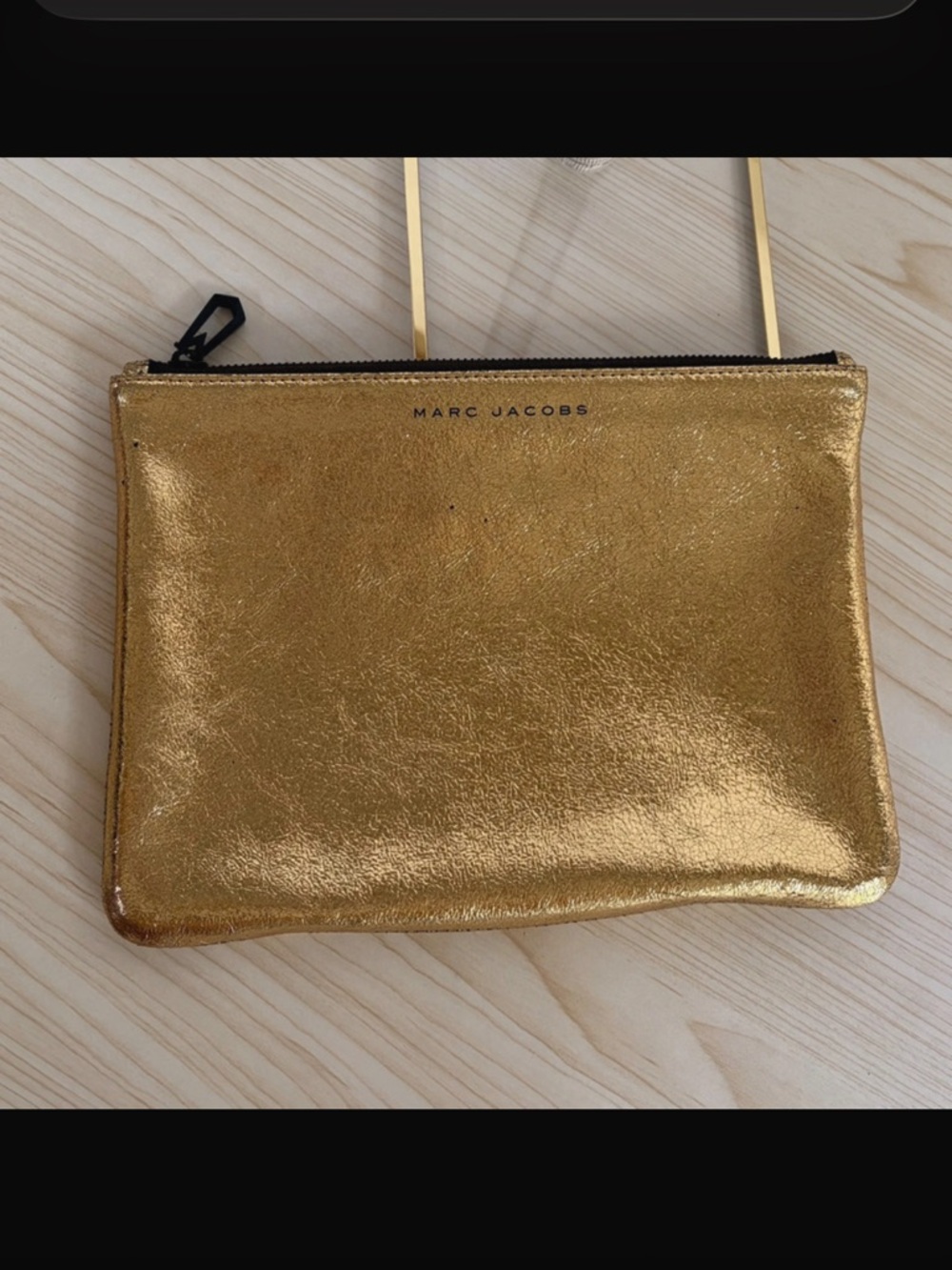 Marc Jacobs Gold Metallic Wristlet Pouch
